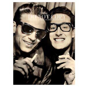 Waylon Jennings and Buddy Holly RARE 1959 Photograph 11 X 15 - Poster Art Print